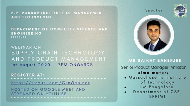 Webinar on Supply Chain Technology and Product Management, 1st August, 2020